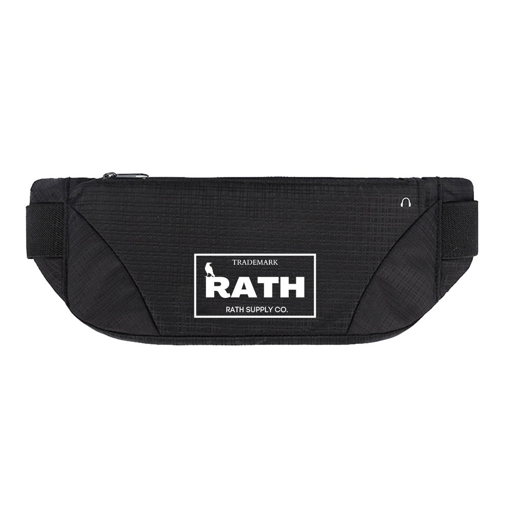 Slim Running Fanny Pack, Waist Belt for Fitness and Festivals (Black)